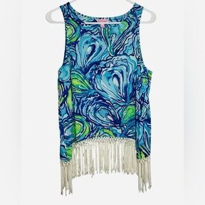 Lilly Pulitzer Women’s Paisley Crop Top Sleeveless Round Neck Sz 6